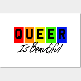 Queer Is Beautiful - Black Text Posters and Art